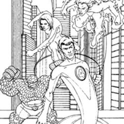 Disegno da colorare: Fantastici Quattro (Supereroi e Supercattivi) #76403 - Pagine da Colorare Stampabili Gratuite