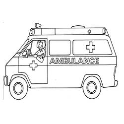 Disegni da colorare: Ambulanza - Pagine da Colorare Stampabili Gratuite