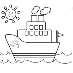 Disegno da colorare: Barca / Nave (Trasporti) #137470 - Pagine da Colorare Stampabili Gratuite