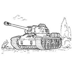 Disegno da colorare: Carro Armato (Trasporti) #138001 - Pagine da Colorare Stampabili Gratuite