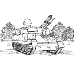 Disegno da colorare: Carro Armato (Trasporti) #138044 - Pagine da Colorare Stampabili Gratuite