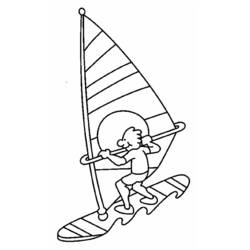 Disegni da colorare: Windsurf - Pagine da Colorare Stampabili Gratuite