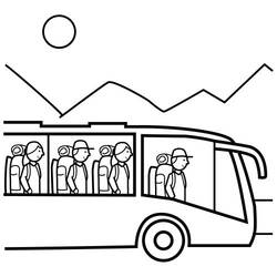 Disegno da colorare: Autobus / Pullman (Trasporto) #135489 - Pagine da Colorare Stampabili Gratuite