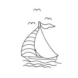 Disegno da colorare: Barca / Nave (Trasporto) #137448 - Pagine da Colorare Stampabili Gratuite