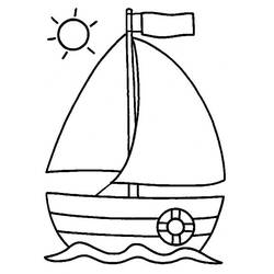 Disegno da colorare: Barca / Nave (Trasporto) #137462 - Pagine da Colorare Stampabili Gratuite
