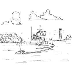 Disegno da colorare: Barca / Nave (Trasporto) #137482 - Pagine da Colorare Stampabili Gratuite