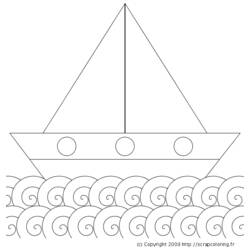 Disegno da colorare: Barca / Nave (Trasporto) #137537 - Pagine da Colorare Stampabili Gratuite