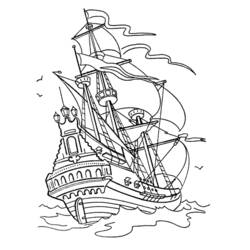 Disegno da colorare: Barca / Nave (Trasporto) #137610 - Pagine da Colorare Stampabili Gratuite