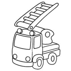Disegno da colorare: Camion dei pompieri (Trasporto) #135779 - Pagine da Colorare Stampabili Gratuite