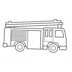 Disegno da colorare: Camion dei pompieri (Trasporto) #135783 - Pagine da Colorare Stampabili Gratuite