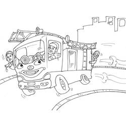 Disegno da colorare: Camion dei pompieri (Trasporto) #135794 - Pagine da Colorare Stampabili Gratuite