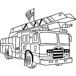 Disegno da colorare: Camion dei pompieri (Trasporto) #135824 - Pagine da Colorare Stampabili Gratuite