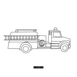 Disegno da colorare: Camion dei pompieri (Trasporto) #135832 - Pagine da Colorare Stampabili Gratuite