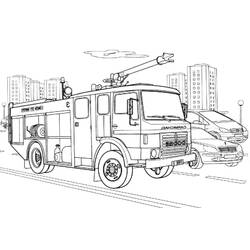 Disegno da colorare: Camion dei pompieri (Trasporto) #135854 - Pagine da Colorare Stampabili Gratuite