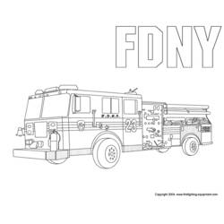 Disegno da colorare: Camion dei pompieri (Trasporto) #135869 - Pagine da Colorare Stampabili Gratuite