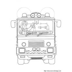 Disegno da colorare: Camion dei pompieri (Trasporto) #136010 - Pagine da Colorare Stampabili Gratuite