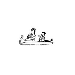 Disegno da colorare: Canoa / barca a remi (Trasporto) #142200 - Pagine da Colorare Stampabili Gratuite