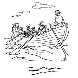 Disegno da colorare: Canoa / barca a remi (Trasporto) #142217 - Pagine da Colorare Stampabili Gratuite