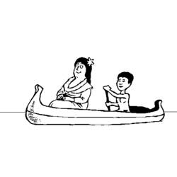 Disegno da colorare: Canoa / barca a remi (Trasporto) #142237 - Pagine da Colorare Stampabili Gratuite