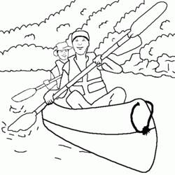 Disegno da colorare: Canoa / barca a remi (Trasporto) #142402 - Pagine da Colorare Stampabili Gratuite