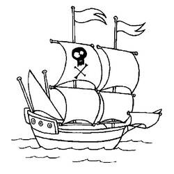 Disegno da colorare: Nave pirata (Trasporto) #138204 - Pagine da Colorare Stampabili Gratuite