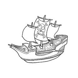 Disegno da colorare: Nave pirata (Trasporto) #138211 - Pagine da Colorare Stampabili Gratuite