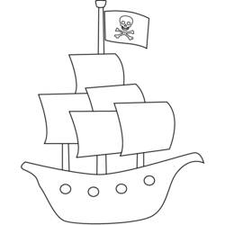 Disegno da colorare: Nave pirata (Trasporto) #138216 - Pagine da Colorare Stampabili Gratuite