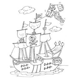 Disegno da colorare: Nave pirata (Trasporto) #138233 - Pagine da Colorare Stampabili Gratuite
