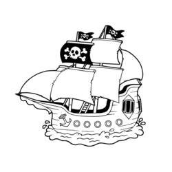 Disegno da colorare: Nave pirata (Trasporto) #138240 - Pagine da Colorare Stampabili Gratuite