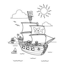 Disegno da colorare: Nave pirata (Trasporto) #138303 - Pagine da Colorare Stampabili Gratuite