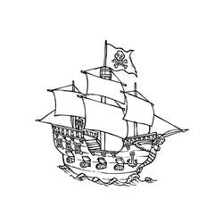 Disegno da colorare: Nave pirata (Trasporto) #138349 - Pagine da Colorare Stampabili Gratuite