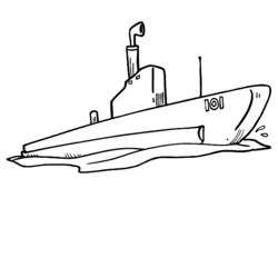 Disegno da colorare: Sottomarino (Trasporto) #137707 - Pagine da Colorare Stampabili Gratuite