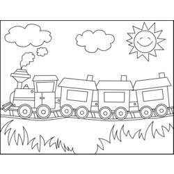 Disegno da colorare: Treno / Locomotiva (Trasporto) #135056 - Pagine da Colorare Stampabili Gratuite