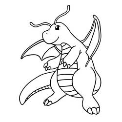 Disegni da colorare: Dragonite - Pagine da Colorare Stampabili Gratuite