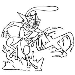 Disegni da colorare: Greninja - Pagine da Colorare Stampabili Gratuite