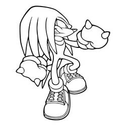 Disegni da colorare: Knuckles - Pagine da Colorare Stampabili Gratuite