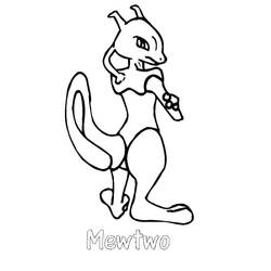 Disegni da colorare: Mewtwo - Pagine da Colorare Stampabili Gratuite