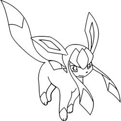 Disegni da colorare: Pokemon Glaceon - Pagine da Colorare Stampabili Gratuite